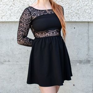 H&M Divided Little Black Dress Formal with Lace